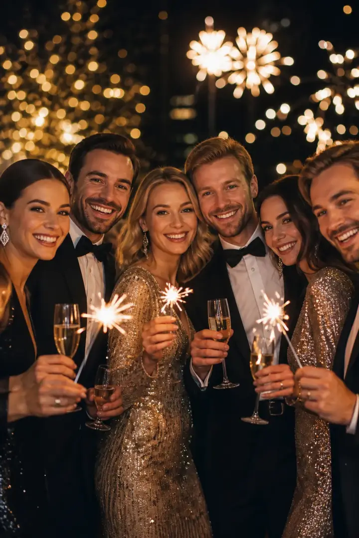 Gosti sa sparklerima na Novoj godini